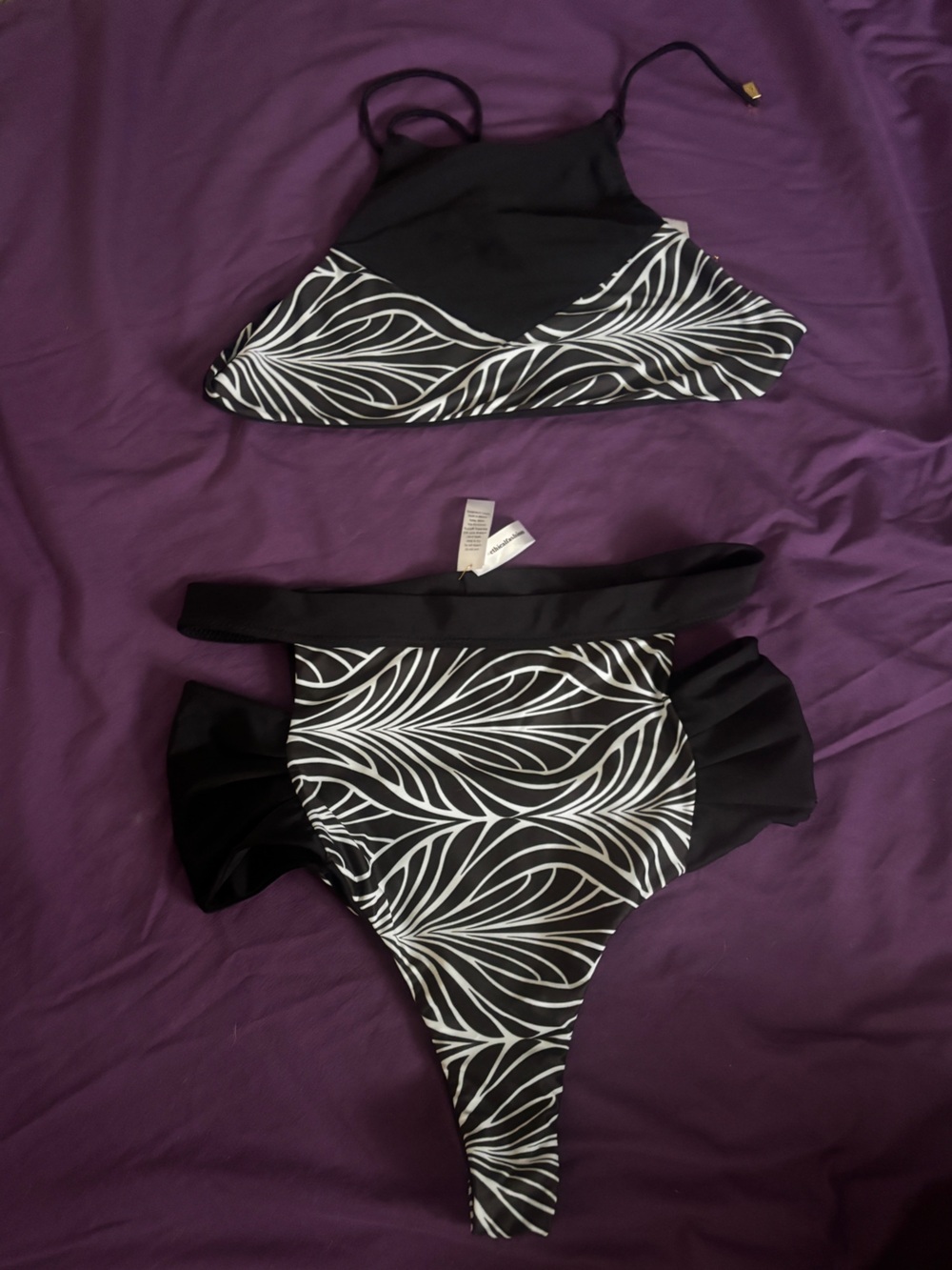 Black & White High-Waist Bikini Set
